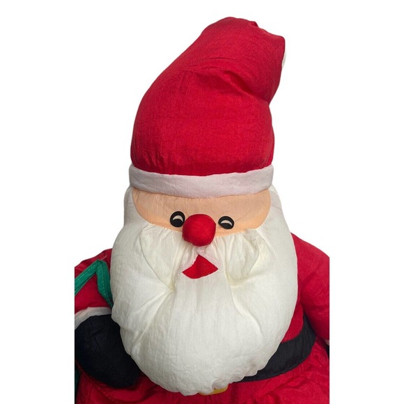 Vintage Four Star Santa Claus Plush Puffalump Style Nylon Stuffed Christmas 16" - Picture 3 of 8
